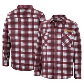 Colosseum Mens Colosseum Maroon/White Loyola Chicago Ramblers Ellis Plaid Full-Snap Shirt Jacket at Nordstrom, Size Large