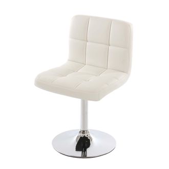 Hhg Nunca Usado] Silla De Comedor Kavala, Silla De Cocina Silla Giratoria Con Certificado Mvg, Imitaci&oacute;n De Cuero Blanco, Base Cromada