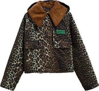Ganni Leopard-print Waxed Cotton Jacket - 16 (UK16 / XL)