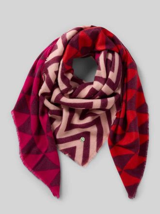Codello Tuch in Strick-Optik mit geometrischem Allover-Stitching in Pink, Gr&ouml;&szlig;e 1