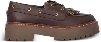 Pinko Platte Schoenen - Dames - Bootschoenen - Bruin - 40 EU - Schoenen