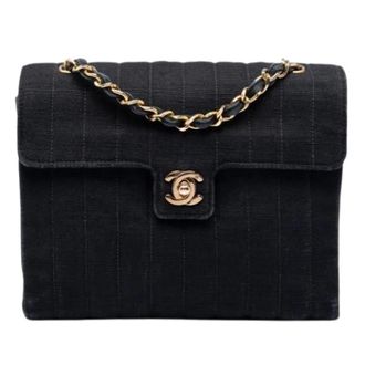 Chanel Pre-owned Quilted Nylon Crossbody Bag - Dames - Pre-owned - Zwart - Maat: ONE Size Nylon