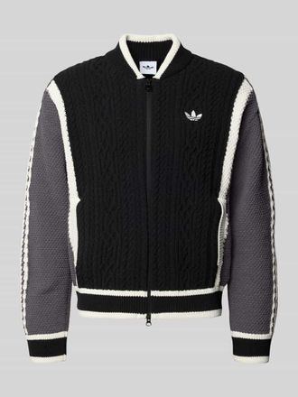 adidas Originals Strickjacke mit Rei&szlig;verschluss in Black, Gr&ouml;&szlig;e XS
