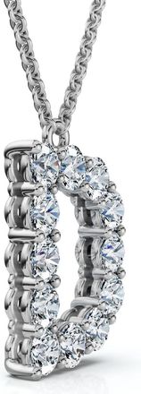 Pompeii3 1Ct Diamond Initial D Pendant 14k Gold 18 Necklace Lab Grown 5/8 Tall