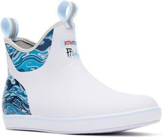Xtratuf Waterproof Ankle Deck Boot in White/Fishe Waters at Nordstrom, Size 11