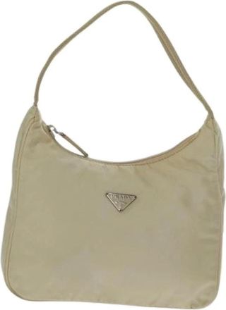 Prada Pre-owned Mini Bags, female, Beige, Size: ONE SIZE Pre-owned Mini Nylon Bag
