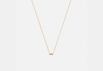 Coach Quilted Signature Bead Pendant Necklace