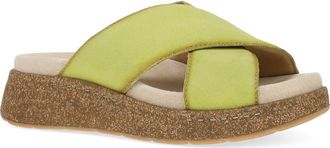 Dansko Bridget Platform Wedge Slide Sandal in Lime Burnished Suede at Nordstrom Rack, Size 10.5-11Us / 41Eu
