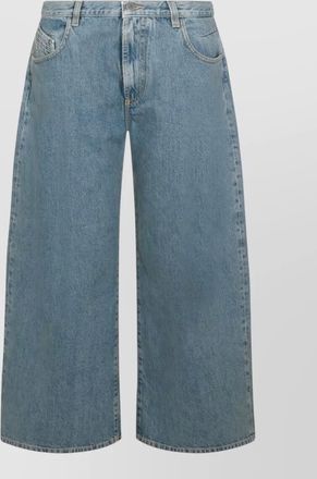 The Attico denim cropped wide-leg jeans