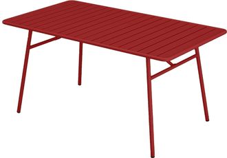Vente-Unique Mesa de jard&iacute;n D.160 cm de metal - Rojo - MIRMANDE de MYLIA