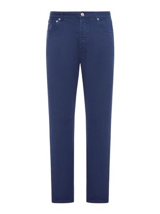 Brunello Cucinelli Five-Pocket Garment-Dyed Denim Trousers