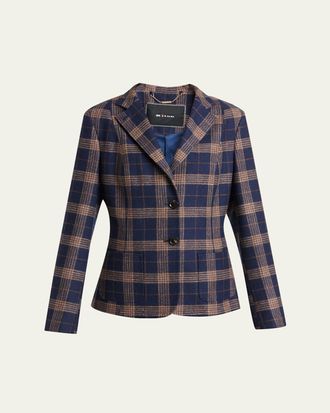 Kiton Plaid Single-Breasted Blazer