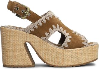 Mou Sandali con plateau 100mm - Marrone