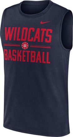Nike Arizona Courtside Nike Mens Dri-FIT College Sleeveless T-Shirt in Blue | 02YJ41SUAN-4CE