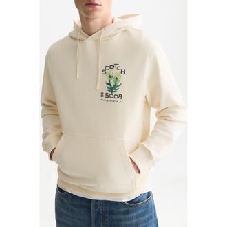 Scotch & Soda Graphic Cotton Hoodie in Eggnog at Nordstrom, Size Xx-Large