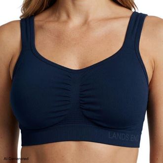 Lands End Bralette Soft Fit Seamless in Navy at Nordstrom, Size Small