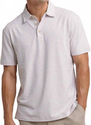 Southern Tide Sandwave Polo In Whitecap Khaki