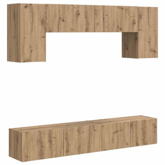 vidaXL Conjunto De Mueble De Tv 5 Pcs Negro Madera De Ingenier&iacute;a Vidaxl