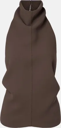 Khaite Top Rone drapeado con cuello halter