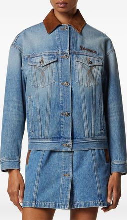 Versace Womens Denim Cotton Jacket - Light Blue - Size EU 36 (Womens)