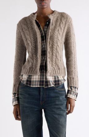 Acne Studios Kunch Layered Cardigan in Beige Melange at Nordstrom, Size X-Small