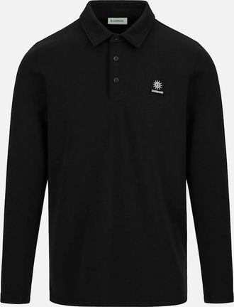 Sandbanks Mens SANDBANKS MODAL LONG SLEEVE POLO BLACK - Size: 42