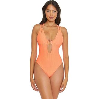 BECCA by Rebecca Virtue BECCA by Rebecca Virtue Line in The Sand Swimsuit Womens Orange GBO2198