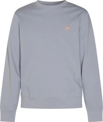 Maison Kitsuné Hoodies & sweatvesten, Heren, Blauw, L, Katoen, Chillax Patch Sweatshirt