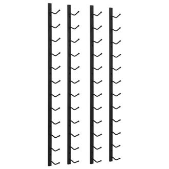 Berkfield Home Wall Mounted Wine Racks for 12 Bottles 2 pcs Black Iron