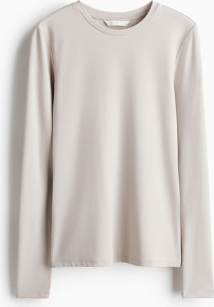 H&M Langarmshirt aus Mikrofaser - Grau