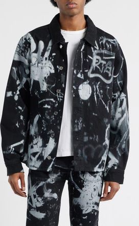 Rta Norris Graffiti Shirt Jacket in Graffiti Graphite at Nordstrom, Size Xxx-Large