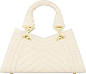 Mac Duggal Quilted Napa Leather Angular Handbag