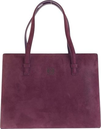Loewe Gold Purple Suede Leather Handbag Shoulder Bag Tote Bag (Pre-Owned)