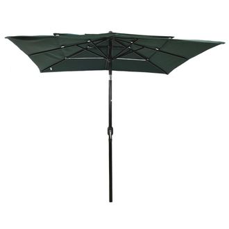 Berkfield Home 3-Tier Parasol with Aluminium Pole Green 2.5x2.5 m