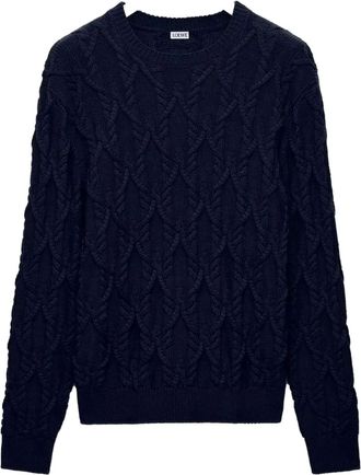 Loewe Maglione intrecciato in cotone - Blu