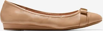 Cole Haan Womens Go-to Tova Bow Ballet Flats - Beige Size 10.5