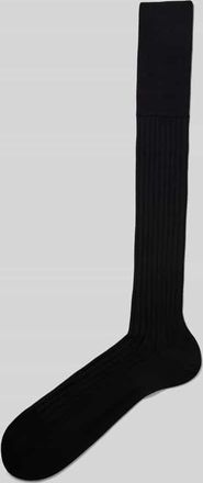 Falke Kniestr&uuml;mpfe mit Label-Detail Modell MILANO in Black, Gr&ouml;&szlig;e 39/40