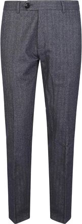 PMDS Premium Mood Denim Superior Pantaloni con motivo a spina di pesce - Blu