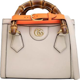 Gucci 2016-2025 Mini Calfskin Bamboo Diana satchel - women - Calf Leather - One Size - White