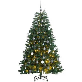 vidaXL &Aacute;rbol De Navidad Artificial Con Bisagras 300 Led Y Bolas 180 Cm Vidaxl