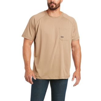Ariat Mens Rebar Heat Fighter T-Shirt in Khaki, Size X-Small, by Ariat