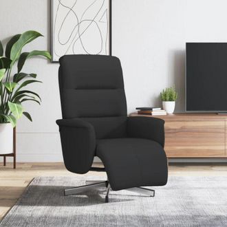 vidaXL Sill&oacute;n Reclinable Con Reposapi&eacute;s Tela Negra Vidaxl