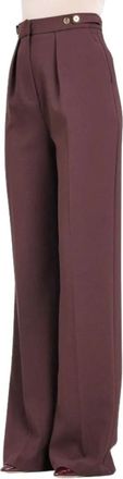 Elisabetta Franchi Wijde broek - Dames - Wijde Broeken - Bruin - L - Polyester - Broeken