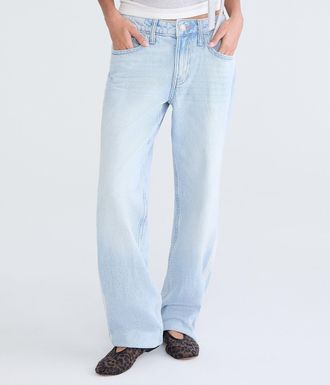 A&eacute;ropostale Low-Rise Baggy Lace Stripe Jean
