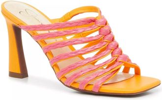 Jessica Simpson Womens Jessica Simpson Alimar Strappy Red Kitten Heel Slip On Sandals GAL1767