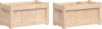 vidaXL Vidaxl - Jardineras De Exterior 2 Unidades Madera Maciza De Pino