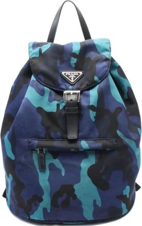 Prada Zaino in tessuto con stampa camouflage anni 2000 - Blu