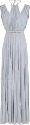 Elisabetta Franchi Red Carpet Jurk - Dames - Avondkleed - Blauw - L - Polyester - Kleedjes