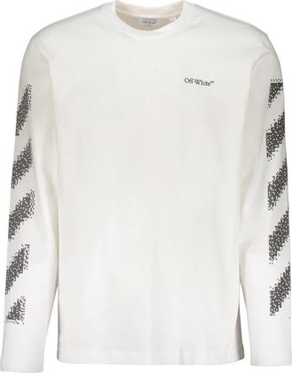 Off-white T-shirt met lange mouwen - Heren - Longsleeves - Wit - XS - Katoen - Tops