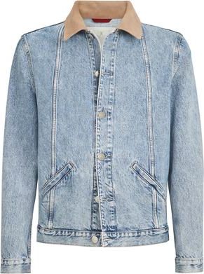 Brunello Cucinelli Denim outerwear jacket with suede collar in Light Denim at Nordstrom, Size 52 It